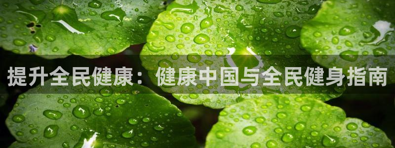 尊龙会：提升全民健康：健康中国与全民健身指南